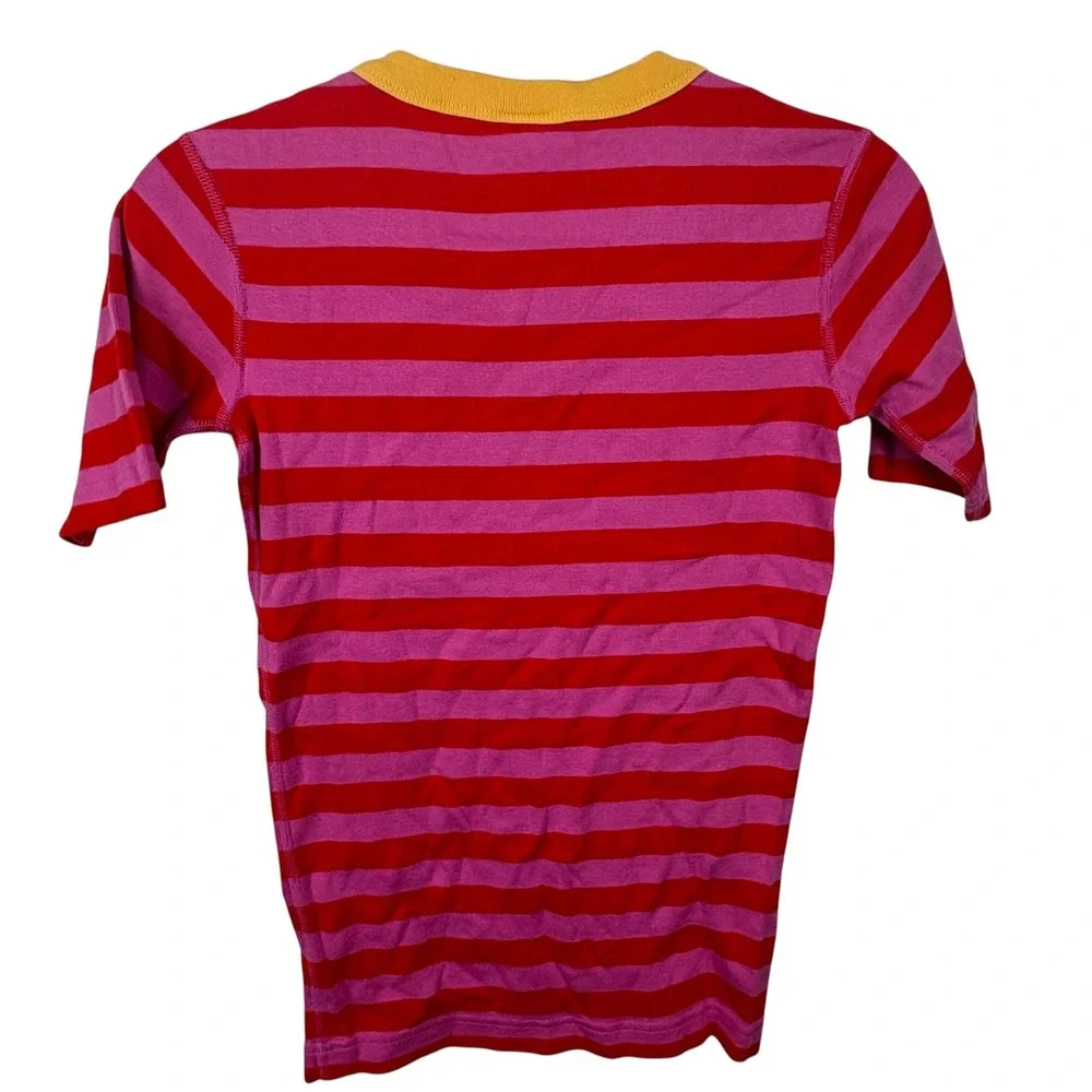 Hanna Andersson Kids Pink Red Striped Organic Cotton Pajama Top Size 160  US 14